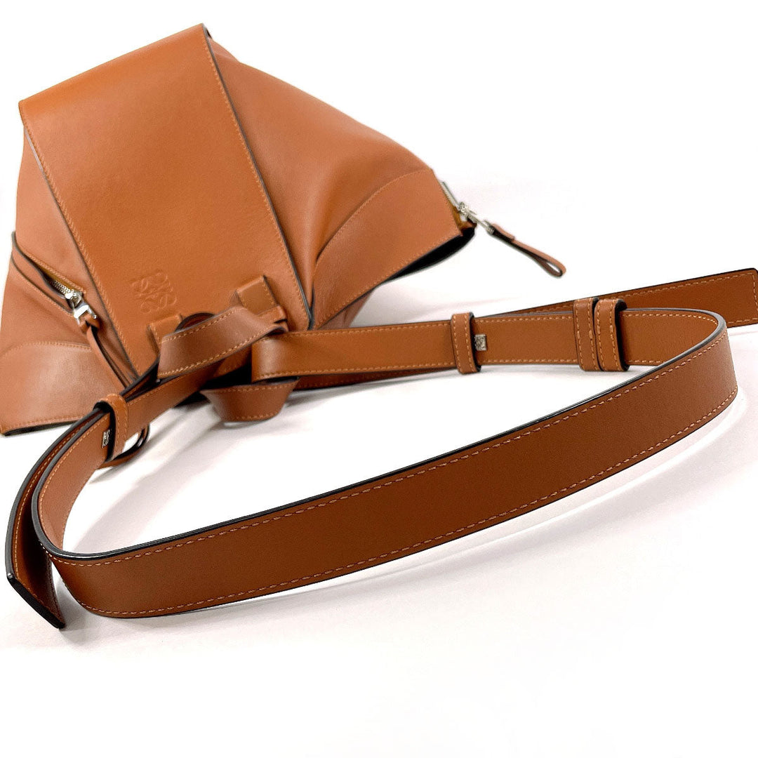 LOEWE Handbag leather Brown 2WAY Hammock Small Women Used Authentic