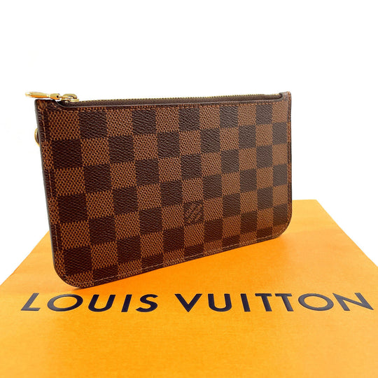 LOUIS VUITTON Pouch Damier Brown Neverfull attached pouch
