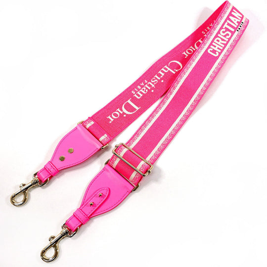 Dior Shoulder strap canvas pink Embroidery