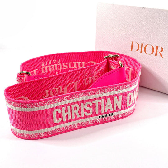 Dior Shoulder strap canvas pink Embroidery