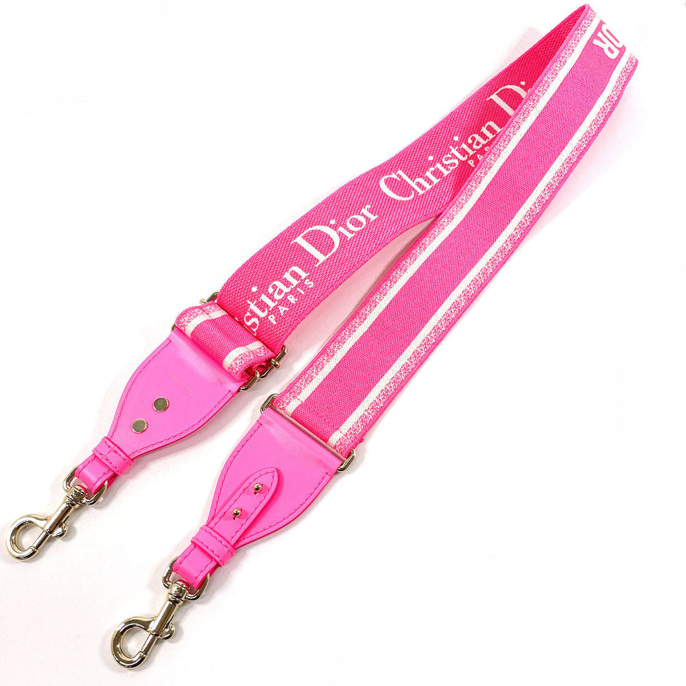 Dior Shoulder strap canvas pink Embroidery
