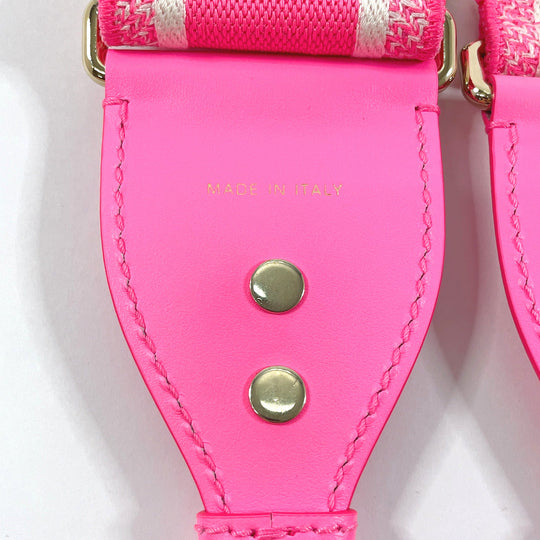 Dior Shoulder strap canvas pink Embroidery