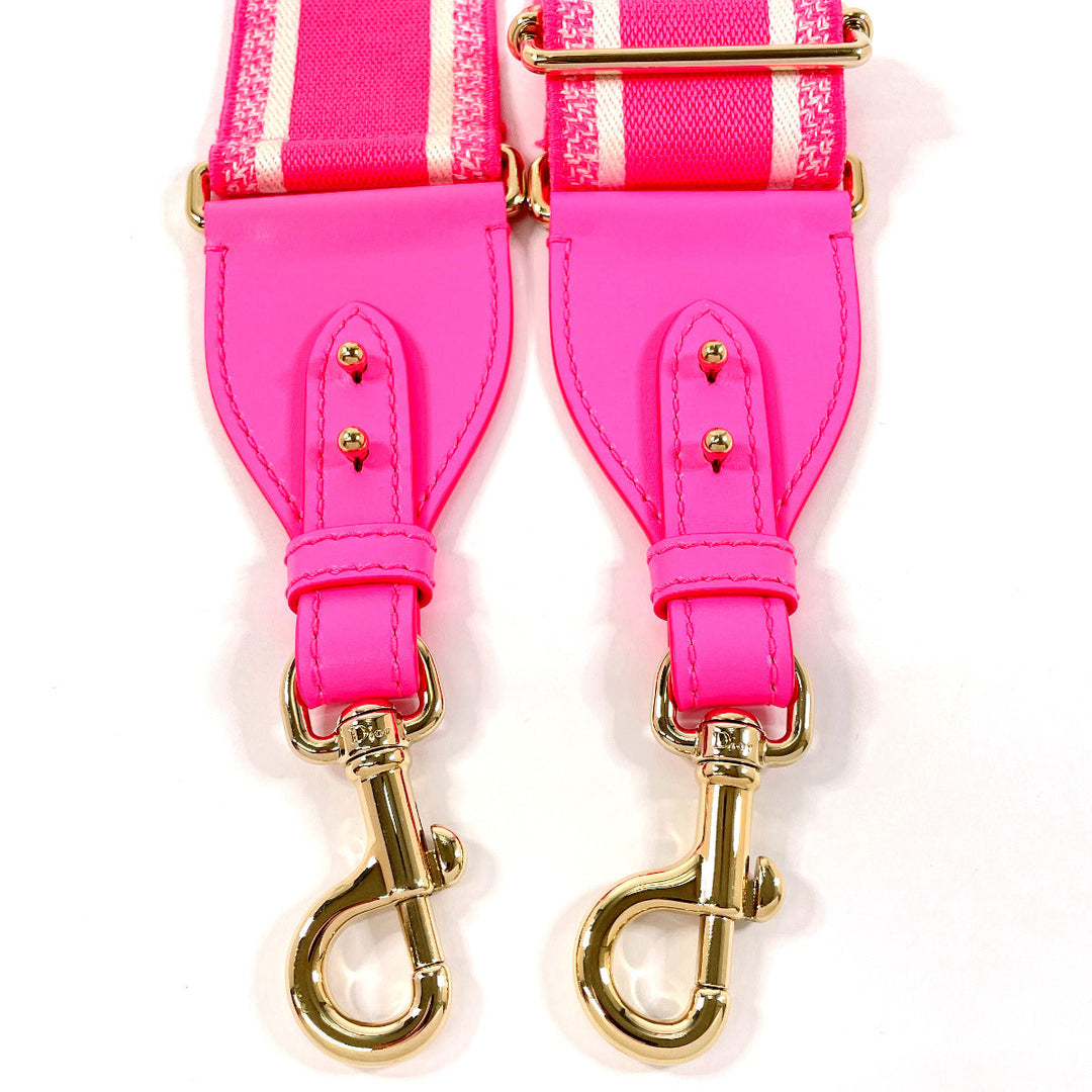 Dior Shoulder strap canvas pink Embroidery
