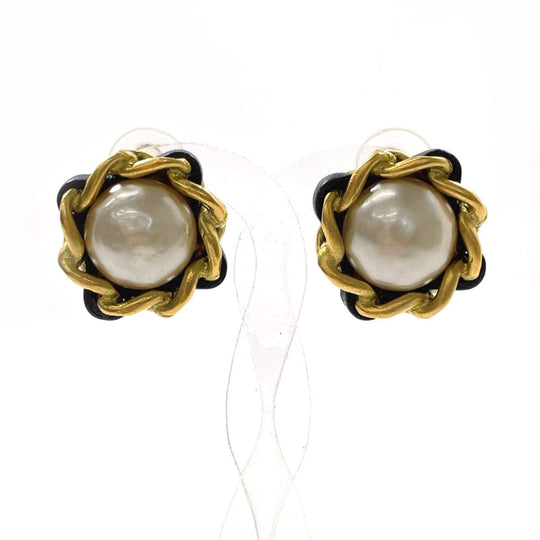 CHANEL Earring Gold Plated, Faux Pearl gold