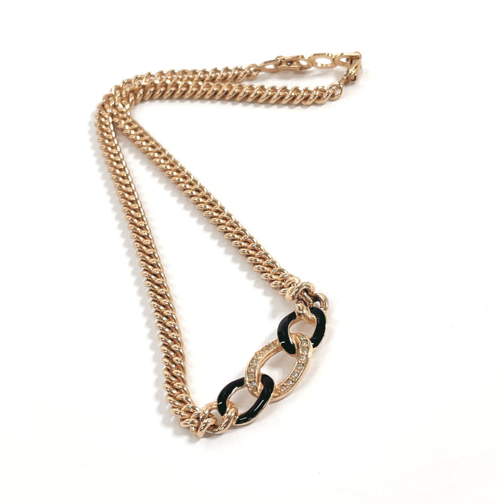 Christian Dior Necklace Metal, Rhinestone gold