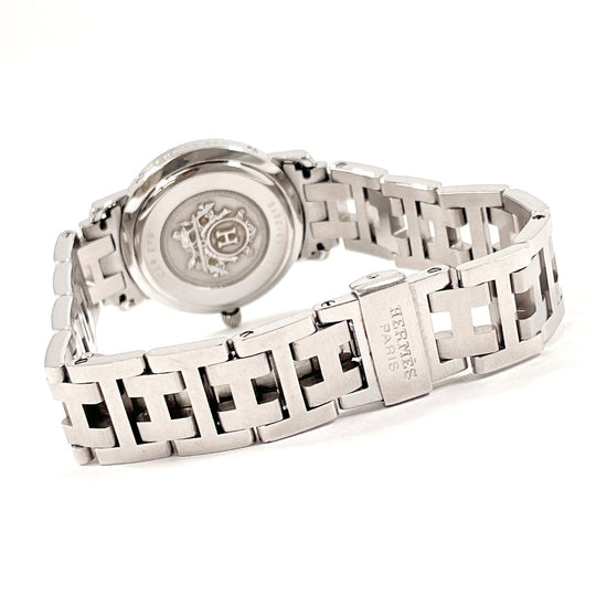 HERMES Watches Quartz CL4.210 Stainless Steel Silver Clipper Navy dial