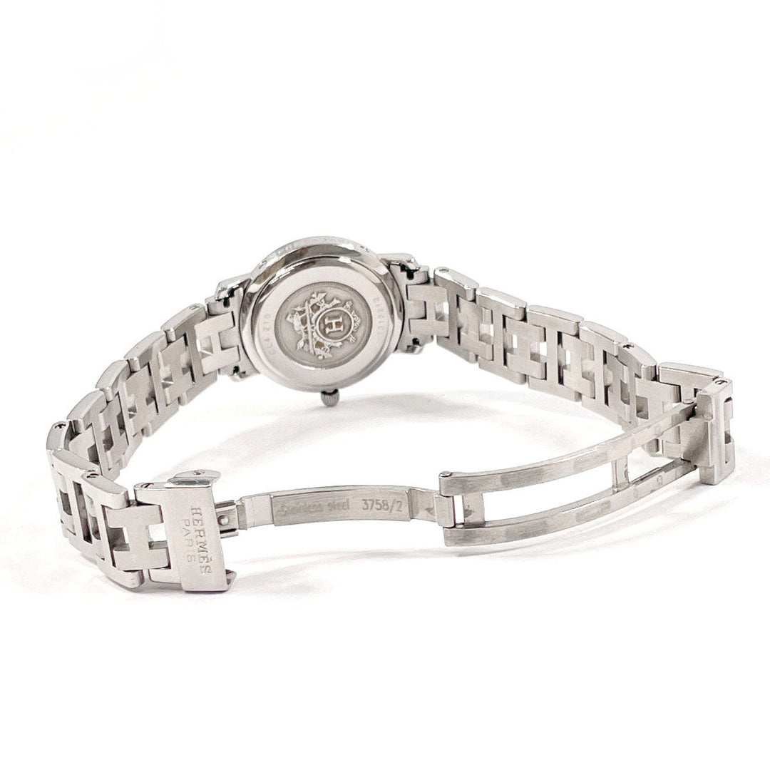 HERMES Watches Quartz CL4.210 Stainless Steel Silver Clipper Navy dial