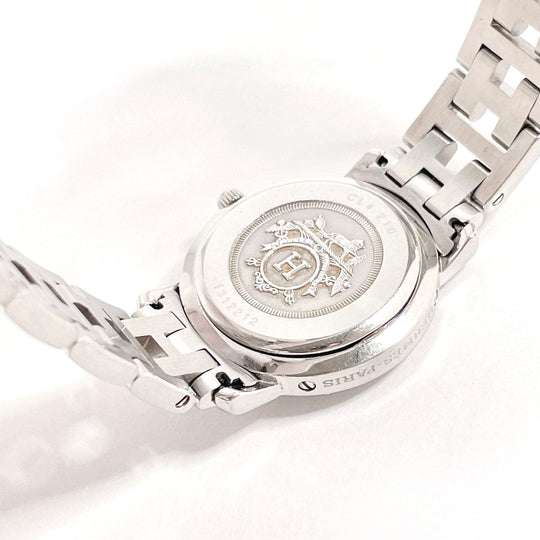 HERMES Watches Quartz CL4.210 Stainless Steel Silver Clipper Navy dial