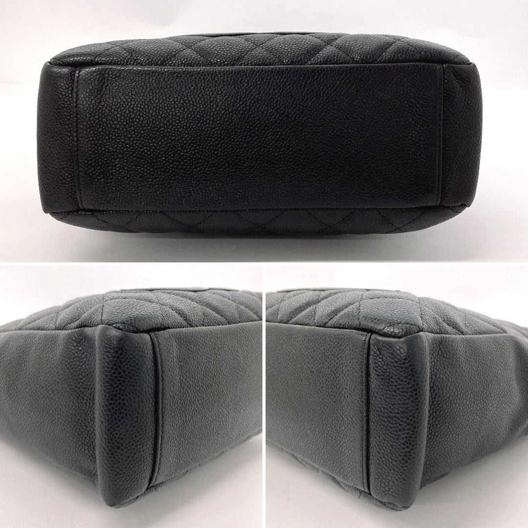 CHANEL Tote Bag Matt caviar skin black COCO Mark PST Matelasse
