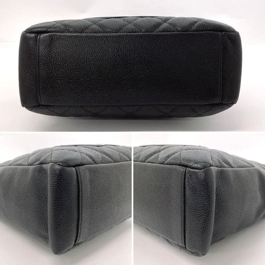 CHANEL Tote Bag Matt caviar skin black COCO Mark PST Matelasse