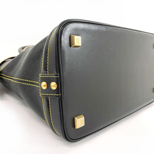 LOUIS VUITTON Handbag M91875 leather black Suhari Lockit MM