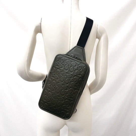 COACH Sling bag C9869 leather khaki Sullivan Pack Signature