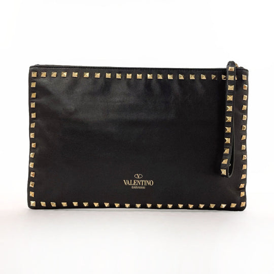 Valentino Garavani Clutch bag BFD147BOL1 leather black Rock studs
