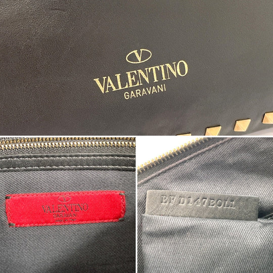 Valentino Garavani Clutch bag BFD147BOL1 leather black Rock studs