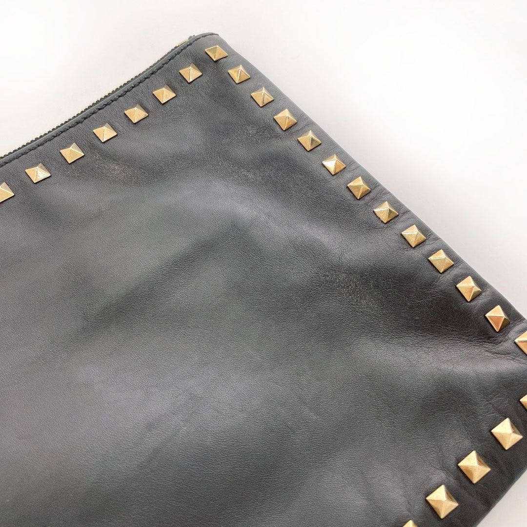 Valentino Garavani Clutch bag BFD147BOL1 leather black Rock studs