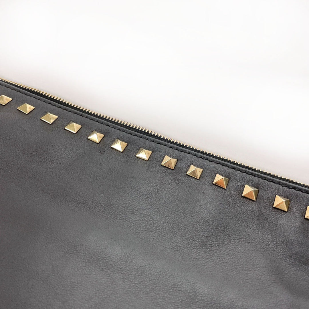 Valentino Garavani Clutch bag BFD147BOL1 leather black Rock studs