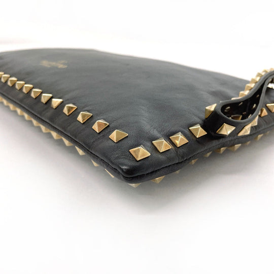 Valentino Garavani Clutch bag BFD147BOL1 leather black Rock studs