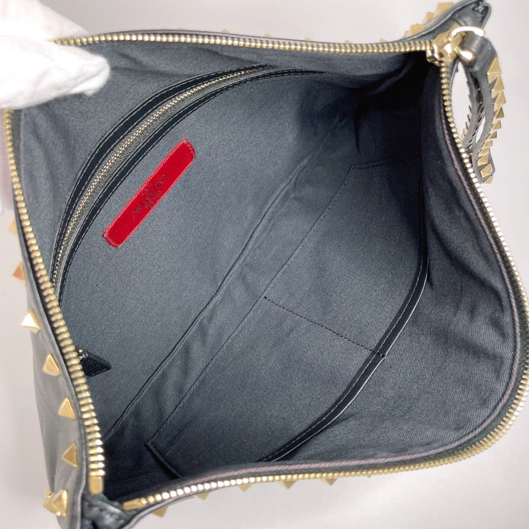 Valentino Garavani Clutch bag BFD147BOL1 leather black Rock studs