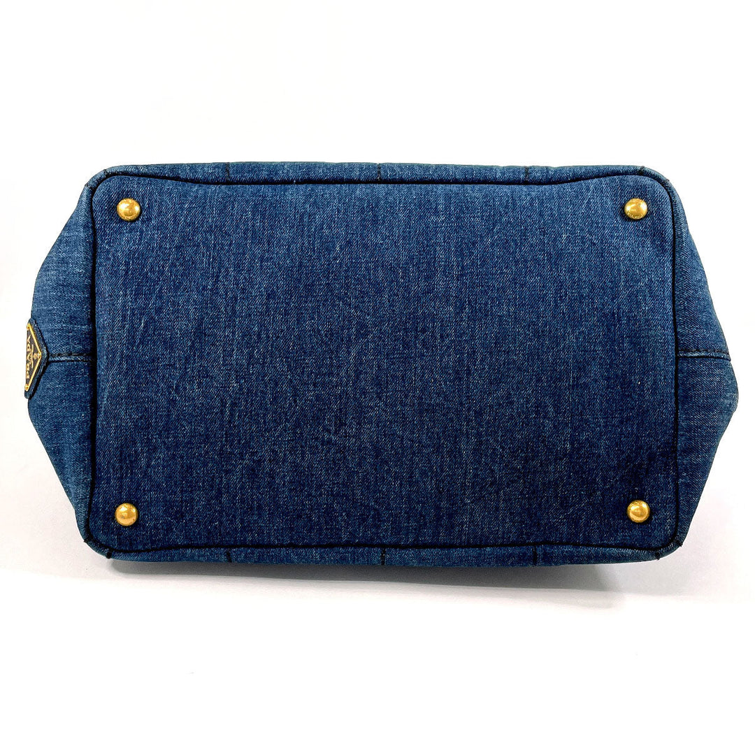 PRADA Tote Bag B2642B denim blue 2WAY Canapa M
