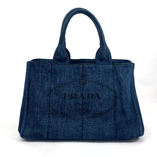 PRADA Tote Bag B1877B denim blue Canapa M