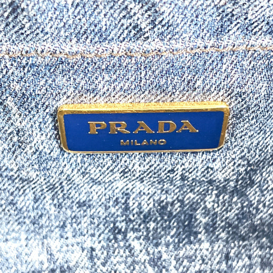 PRADA Tote Bag B1877B denim blue Canapa M
