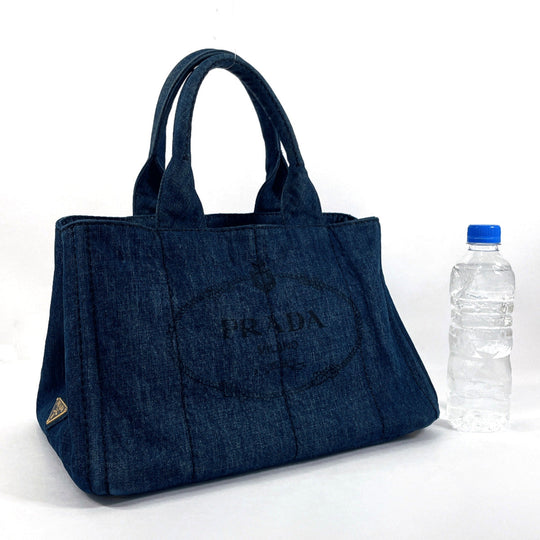 PRADA Tote Bag B1877B denim blue Canapa M