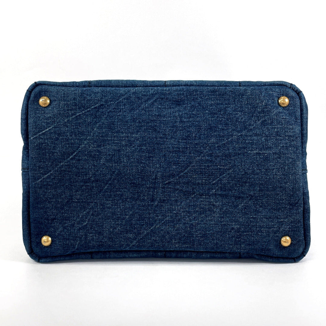 PRADA Tote Bag B1877B denim blue Canapa M