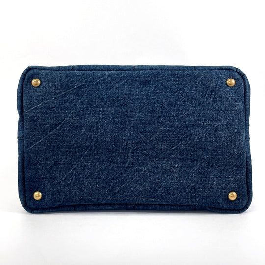PRADA Tote Bag B1877B denim blue Canapa M