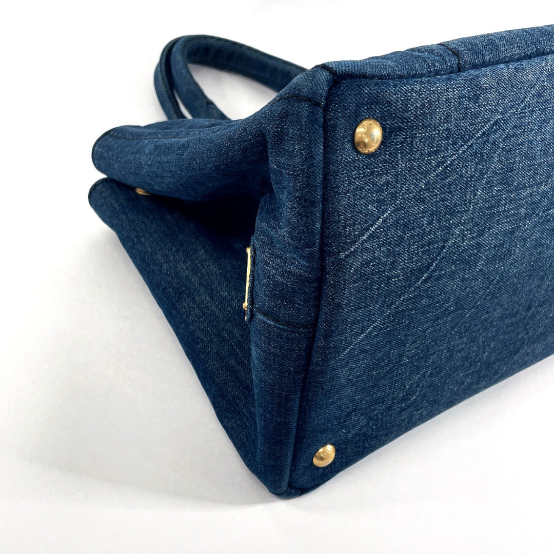 PRADA Tote Bag B1877B denim blue Canapa M