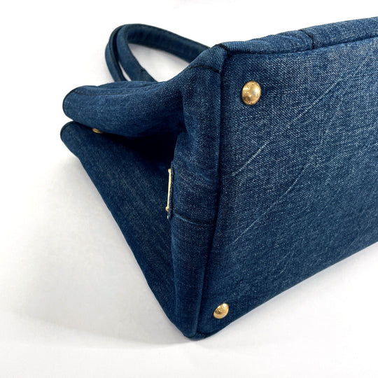 PRADA Tote Bag B1877B denim blue Canapa M