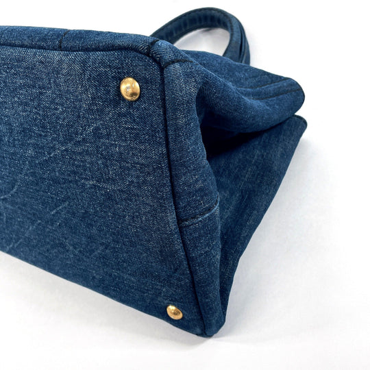 PRADA Tote Bag B1877B denim blue Canapa M