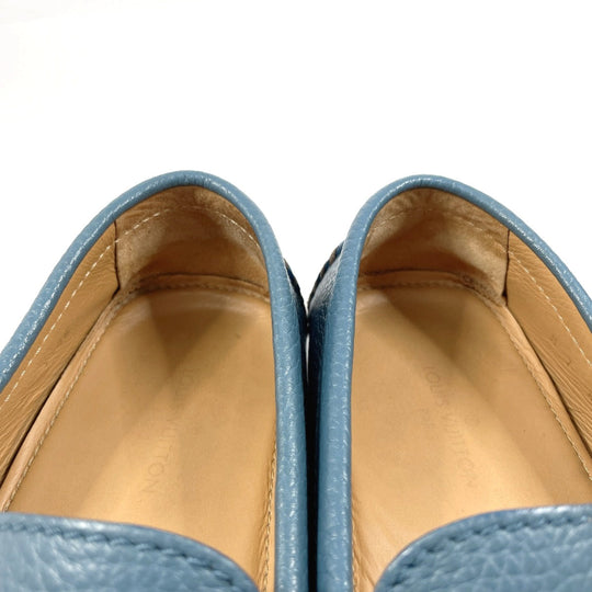 LOUIS VUITTON loafers leather blue Raspail Line mens M 7 Used Authentic