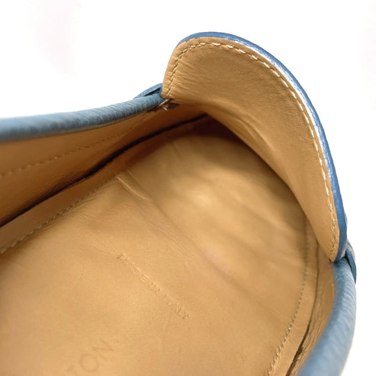 LOUIS VUITTON loafers leather blue Raspail Line mens M 7 Used Authentic