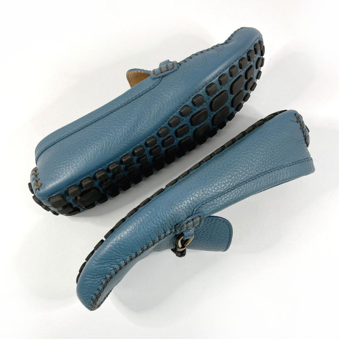 LOUIS VUITTON loafers leather blue Raspail Line mens M 7 Used Authentic