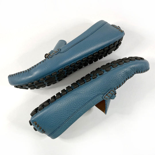 LOUIS VUITTON loafers leather blue Raspail Line mens M 7 Used Authentic