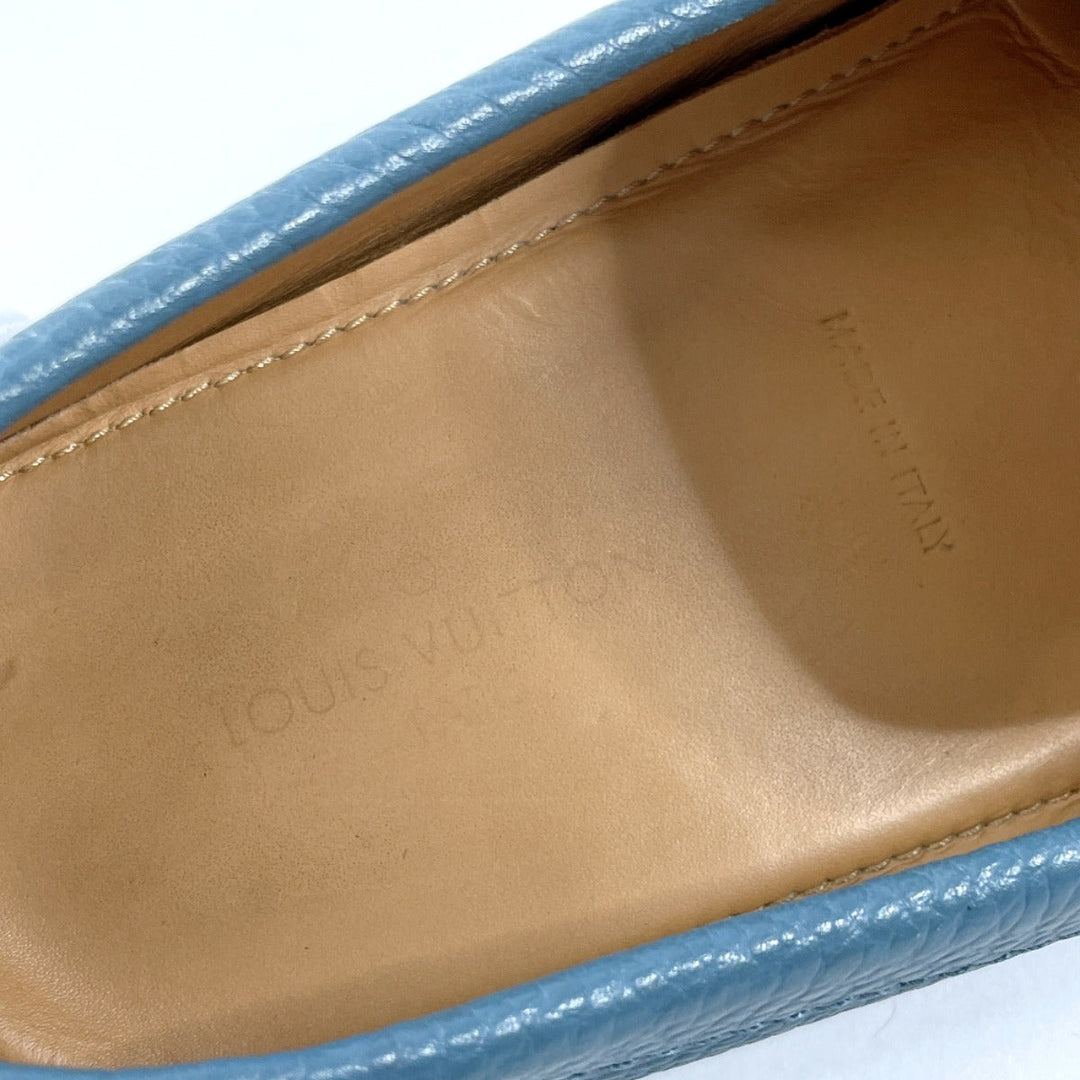 LOUIS VUITTON loafers leather blue Raspail Line mens M 7 Used Authentic