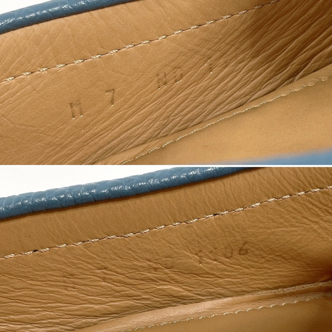 LOUIS VUITTON loafers leather blue Raspail Line mens M 7 Used Authentic