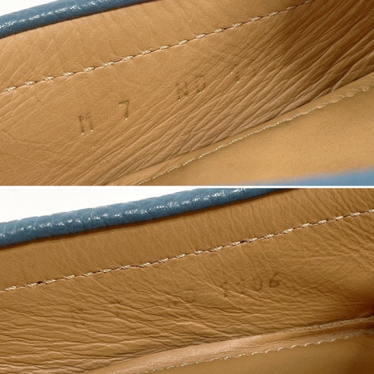 LOUIS VUITTON loafers leather blue Raspail Line mens M 7 Used Authentic