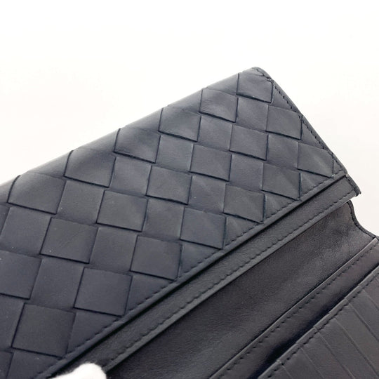 BOTTEGAVENETA Bill Compartment leather black INTRECCIATO