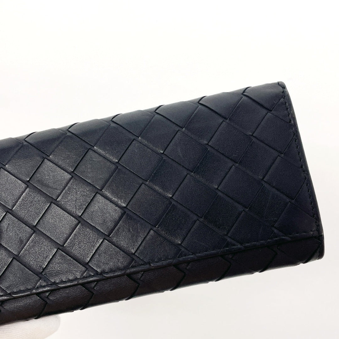 BOTTEGAVENETA Bill Compartment leather black INTRECCIATO