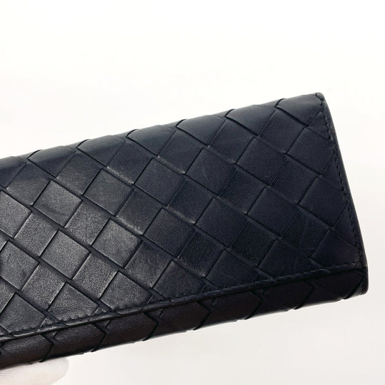 BOTTEGAVENETA Bill Compartment leather black INTRECCIATO