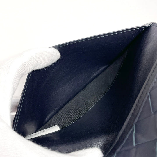 BOTTEGAVENETA Bill Compartment leather black INTRECCIATO
