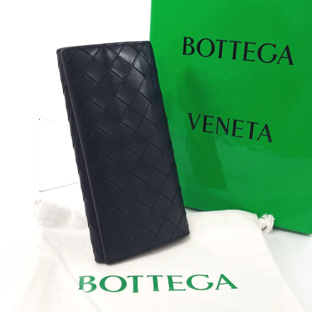 BOTTEGAVENETA Bill Compartment leather black INTRECCIATO