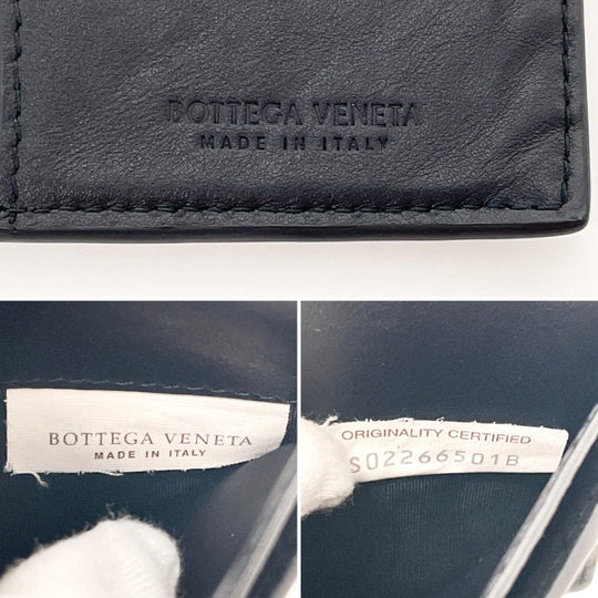 BOTTEGAVENETA Bill Compartment leather black INTRECCIATO