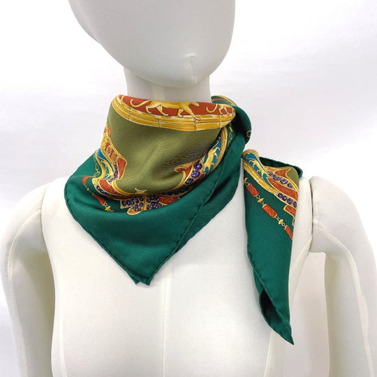 CARTIER scarf Silk, 100% silk green Women Used Authentic