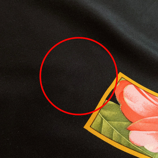CHANEL scarf silk black Chain Flower COCO Mark