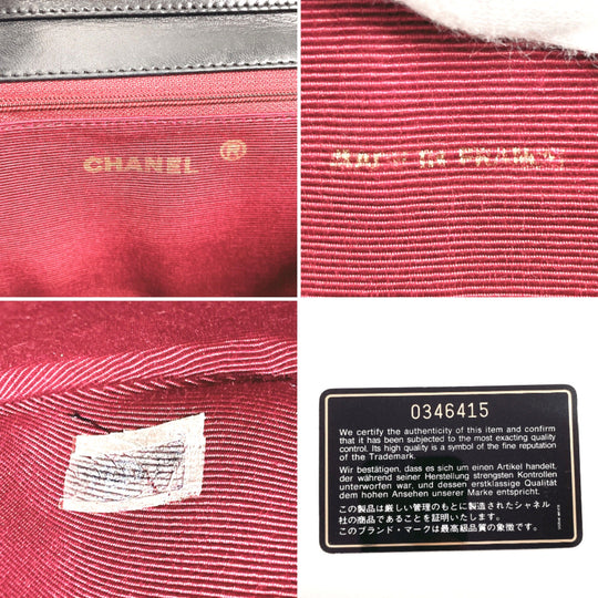 CHANEL Shoulder Bag lambskin black Half moon ChainShoulder Women Used Authentic