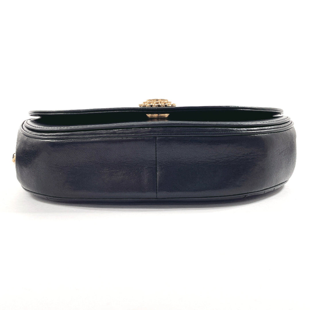 CHANEL Shoulder Bag lambskin black Half moon ChainShoulder Women Used Authentic