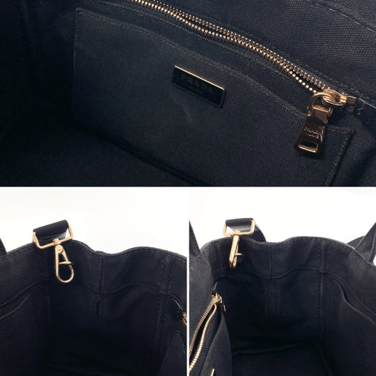 PRADA Tote Bag 1BG439 canvas black Canapa mini