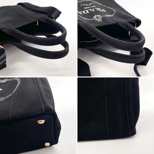 PRADA Tote Bag 1BG439 canvas black Canapa mini